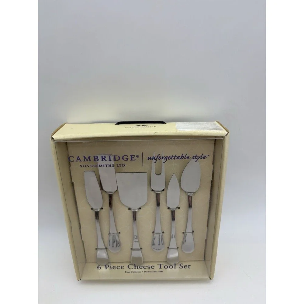 Cambridge Silversmiths 6-Piece Cheese Tool Set Stainless Steel New in Box